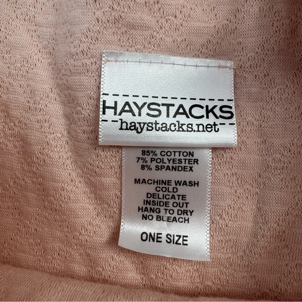 Haystacks Peach Cottagecore Texture Sleeveless Ruffle Summer Swing Dress Coverup - Picture 6 of 8